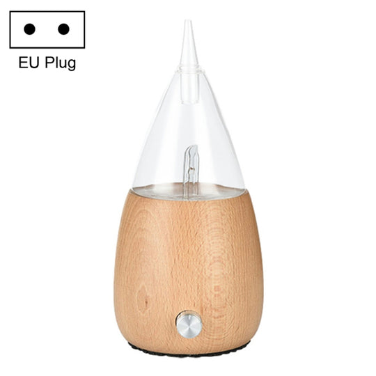 Humidificateur d'air d'aromathérapie en verre de bois de jet d'huile essentielle de diffuseur sans eau, type de prise: prise ue (grain de bois clair)
