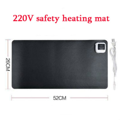 220V Electric Hot Plate Writing Desk Warm Table Mat Blanket Office Mouse Heating Warm Computer Hand Warmer Desktop Heating Plate, Color:Black Small Size, CN Plug by buy2fix