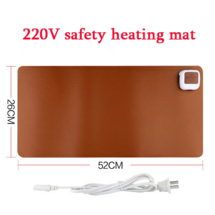 220V Electric Hot Plate Writing Desk Warm Table Mat Blanket Office Mouse Heating Warm Computer Hand Warmer Desktop Heating Plate, Color:Brown Small Size, CN Plug by buy2fix