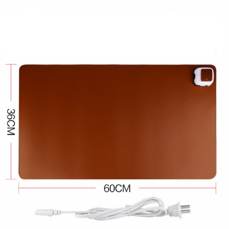 220V Electric Hot Plate Writing Desk Warm Table Mat Blanket Office Mouse Heating Warm Computer Hand Warmer Desktop Heating Plate, Color:Brown Big Size, CN Plug by buy2fix