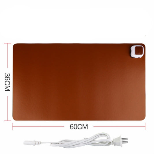 220V Electric Hot Plate Writing Desk Warm Table Mat Blanket Office Mouse Heating Warm Computer Hand Warmer Desktop Heating Plate, Color:Brown Big Size, CN Plug by buy2fix