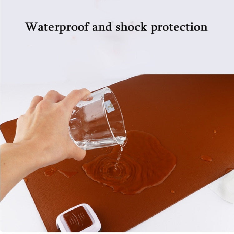 220V Electric Hot Plate Writing Desk Warm Table Mat Blanket Office Mouse Heating Warm Computer Hand Warmer Desktop Heating Plate, Color:Brown Big Size, CN Plug by buy2fix