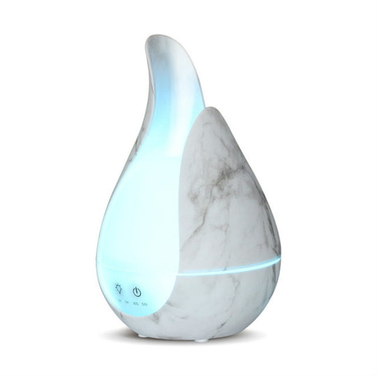 Diffuseur d'huile essentielle d'arôme d'humidificateur d'air à ultrasons de 200 ml 7 couleurs LED veilleuse fabricant de brume fraîche, type de prise: prise ue (base en marbre)