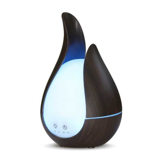 Diffuseur d'huile essentielle d'arôme d'humidificateur d'air à ultrasons de 200 ml 7 couleurs LED veilleuse Cool Mist Maker, type de prise: prise britannique (base en bois profond)