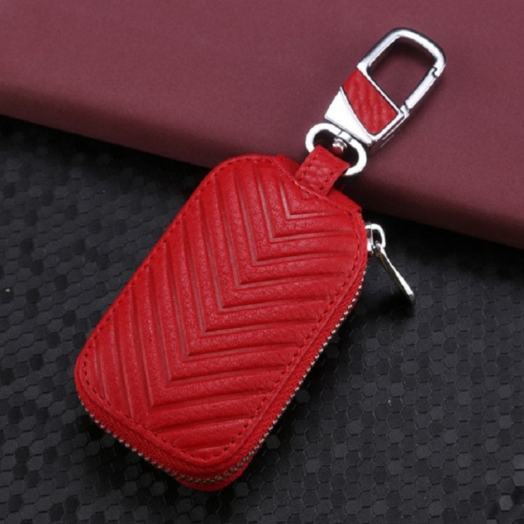 Multifunctional Hook Up Leather Car Key Bag(Red) by buy2fix