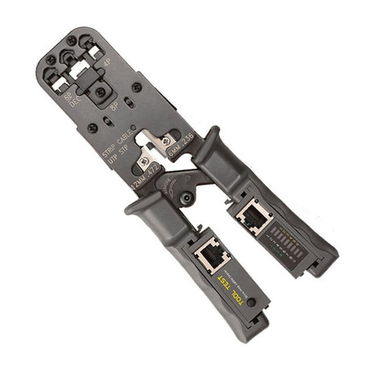 Multifunctional 4P8P6P Three-purpose Tester Ratchet Type Network Tool Squeeze Crimping Wire Network Pliers by buy2fix