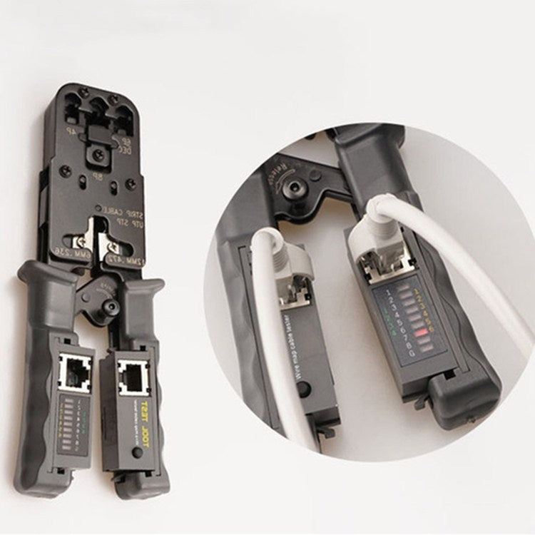 Multifunctional 4P8P6P Three-purpose Tester Ratchet Type Network Tool Squeeze Crimping Wire Network Pliers by buy2fix