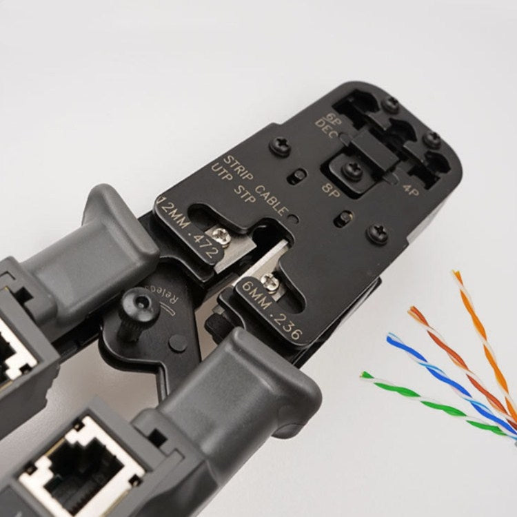Multifunctional 4P8P6P Three-purpose Tester Ratchet Type Network Tool Squeeze Crimping Wire Network Pliers by buy2fix