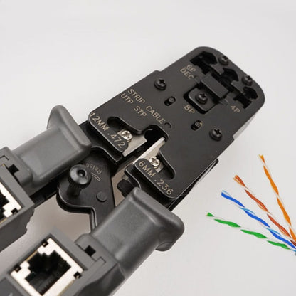 Multifunctional 4P8P6P Three-purpose Tester Ratchet Type Network Tool Squeeze Crimping Wire Network Pliers by buy2fix