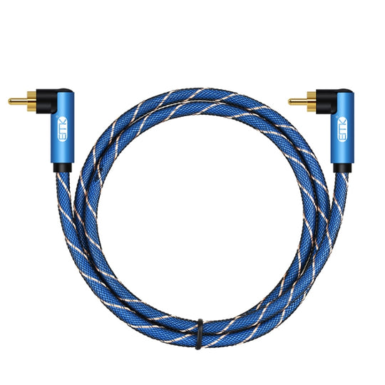 Câble audio tressé en nylon EMK double mâle à mâle à 90 degrés, longueur du câble: 5 m (bleu)