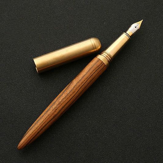 Luxury Wood Fountain Pen School Office Writing Ink Pen Stationery Gifts Supplies(Tiger wood) - Fountain Pens by buy2fix | Online Shopping UK | buy2fix