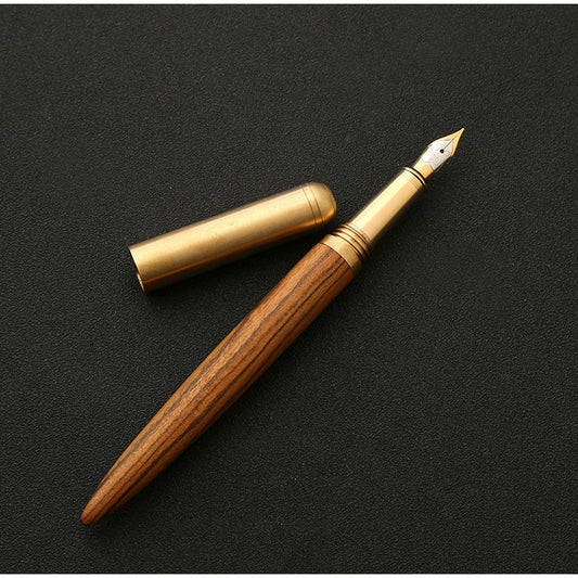 Luxury Wood Fountain Pen School Office Writing Ink Pen Stationery Gifts Supplies(Tiger wood) - Fountain Pens by buy2fix | Online Shopping UK | buy2fix