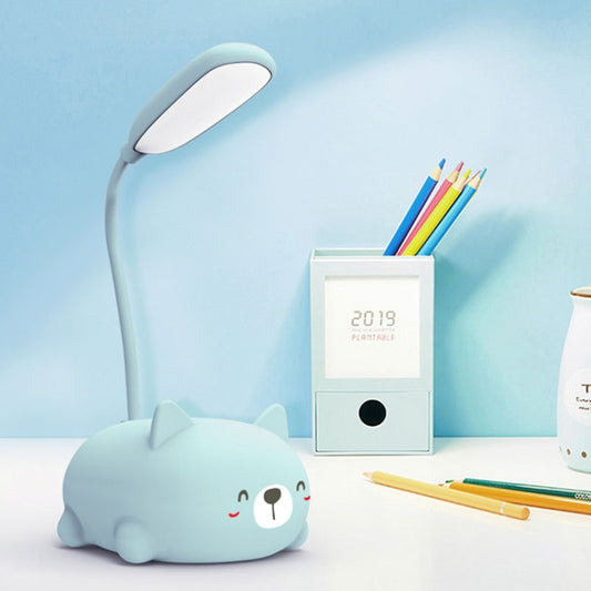 Cartoon Cat Design LED Eye Protection Reading Lamp USB Rechargeable Desk Lamp(Blue) - Desk Lamps by buy2fix | Online Shopping UK | buy2fix