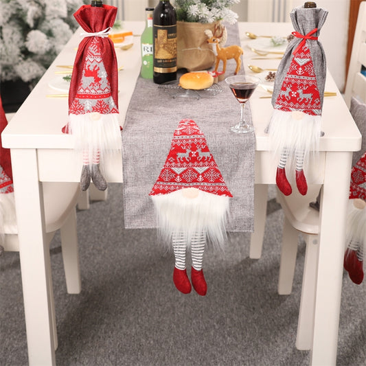 Christmas Tablecloth Santa Claus Table Runner Hotel Banquet Table Flag for Festival Decoration(Gray) - Christmas Furniture Decoration by buy2fix | Online Shopping UK | buy2fix