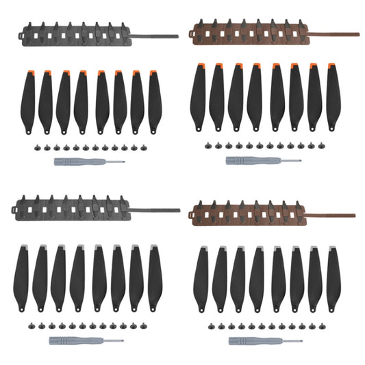 Sunnylife MM3-SN443 For Mini 3 Pro Propeller Blades + Silicone Folding Storage Bag(Orange Tip+Brown Bag) - DIY Propeller by Sunnylife | Online Shopping UK | buy2fix