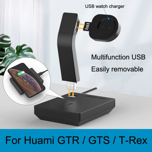 For Huami GTR / GTS / T-Rex Watch Earphone Phone Wireless Charger - Charger by buy2fix | Online Shopping UK | buy2fix