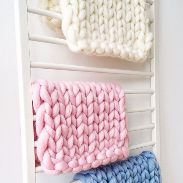 50x50cm Soft Newborn Photography Prop Chunky Knit Blanket  for 100 Days Milestone(White) - Baby Photo Props by buy2fix | Online Shopping UK | buy2fix