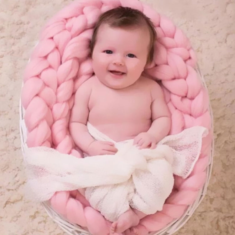 50x50cm Soft Newborn Photography Prop Chunky Knit Blanket  for 100 Days Milestone(White) - Baby Photo Props by buy2fix | Online Shopping UK | buy2fix
