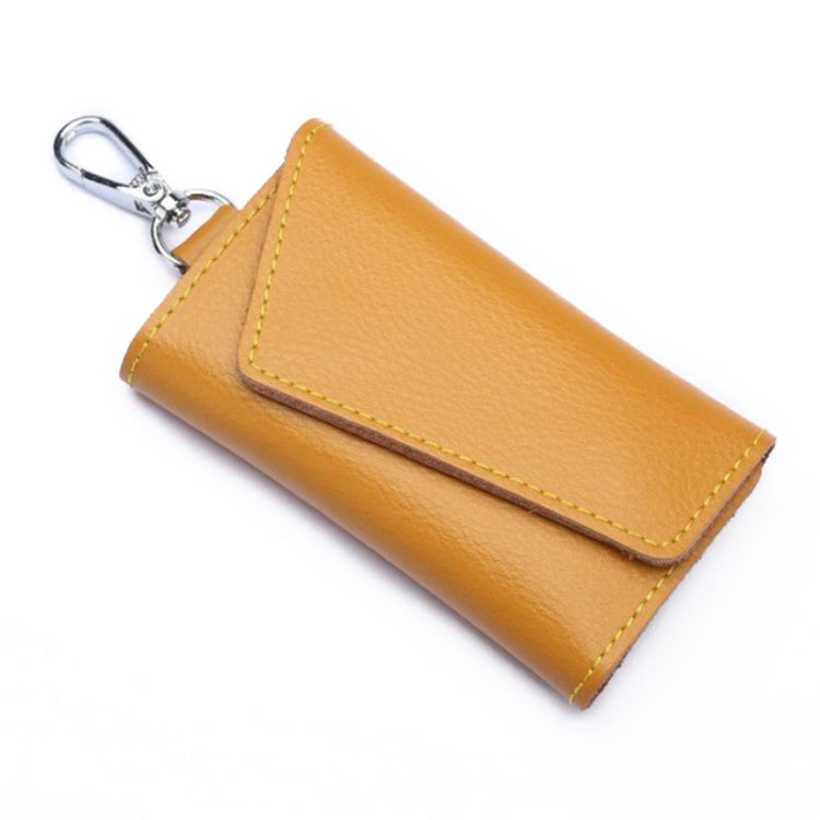 Multifunctional Litchi Texture Leather Keychain Bag Car Key Bag(Yellow) by buy2fix