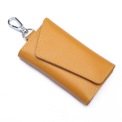 Multifunctional Litchi Texture Leather Keychain Bag Car Key Bag(Yellow) by buy2fix