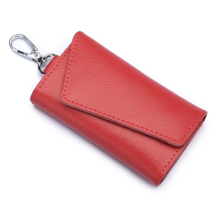 Multifunctional Litchi Texture Leather Keychain Bag Car Key Bag(Watermelon Red) by buy2fix