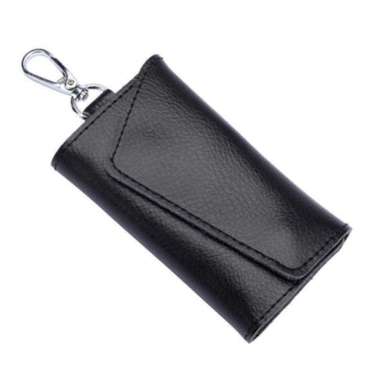 Multifunctional Litchi Texture Leather Keychain Bag Car Key Bag(Black)