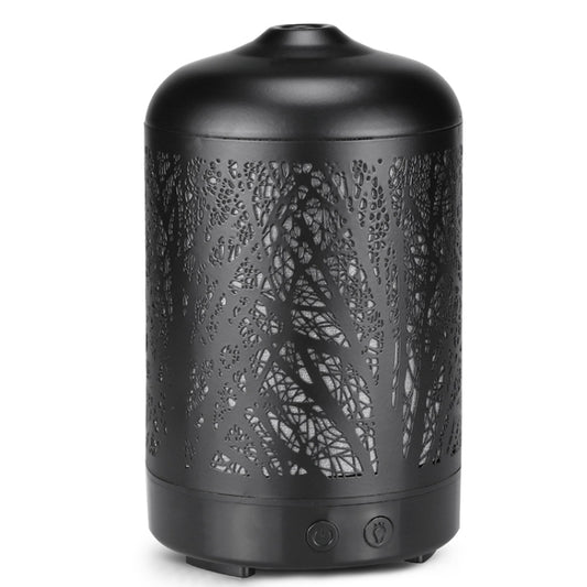 Metal Tree Air Humidifier Essential Oil Diffuser Mist Maker Colorful LED Lamp Diffuser Aromatherapy Air Purifier, EU Plug(Black) - Air Purifiers & Accessories by buy2fix | Online Shopping UK | buy2fix