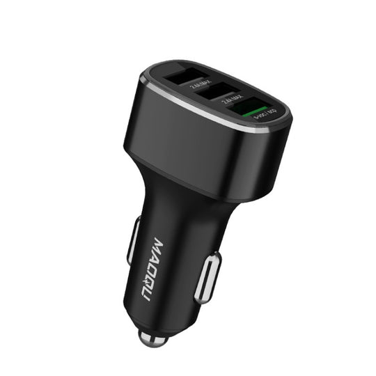 QIAKEY GT780 Autoladegerät mit 3 USB-Anschlüssen (Schwarz)