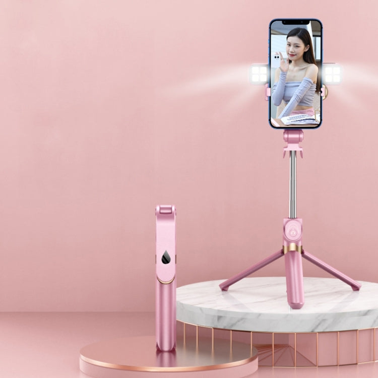XT06S Live Beauty Bluetooth Tripod Selfie Stick(Pink) - Selfie Sticks by buy2fix | Online Shopping UK | buy2fix
