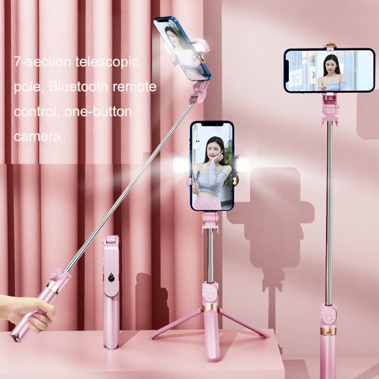 XT06S Live Beauty Bluetooth Tripod Selfie Stick(Pink) - Selfie Sticks by buy2fix | Online Shopping UK | buy2fix