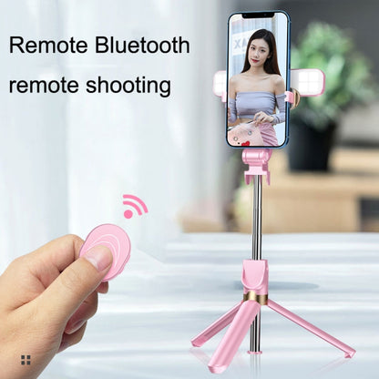 XT06S Live Beauty Bluetooth Tripod Selfie Stick(Black) - Selfie Sticks by buy2fix | Online Shopping UK | buy2fix