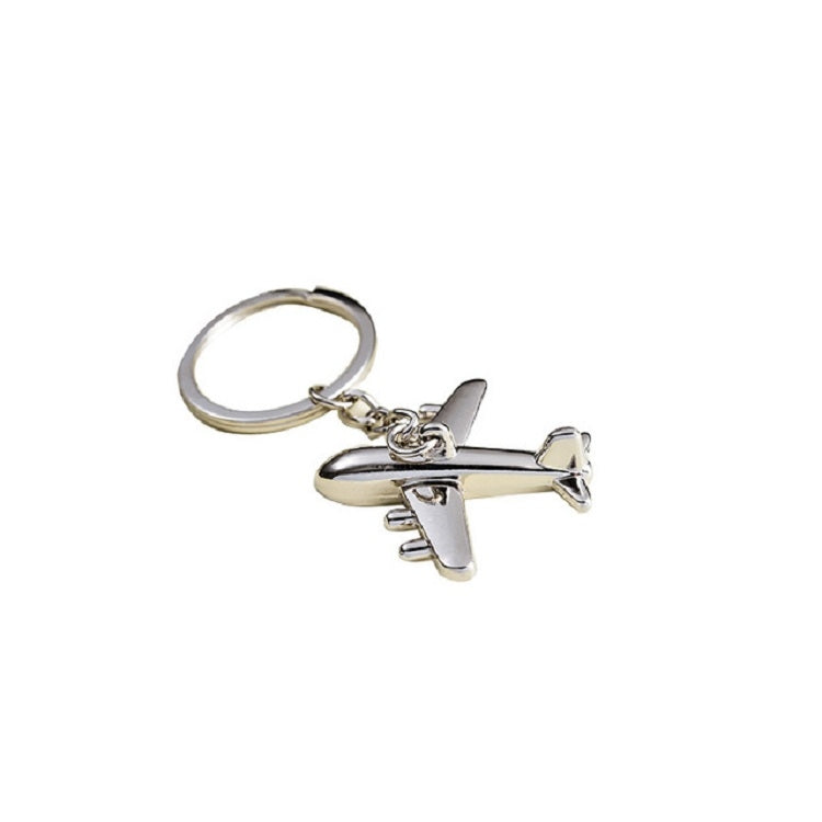 2 PCS Creative Stereo Plane Metal Keychain Bag Pendant Souvenir, Specification:4 × 4 cm(Silver Small Plane) by buy2fix