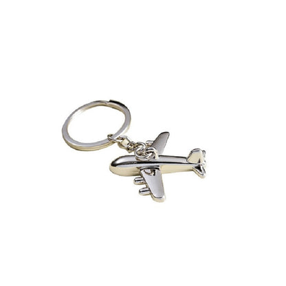 2 PCS Creative Stereo Plane Metal Keychain Bag Pendant Souvenir, Specification:4 × 4 cm(Silver Small Plane) by buy2fix