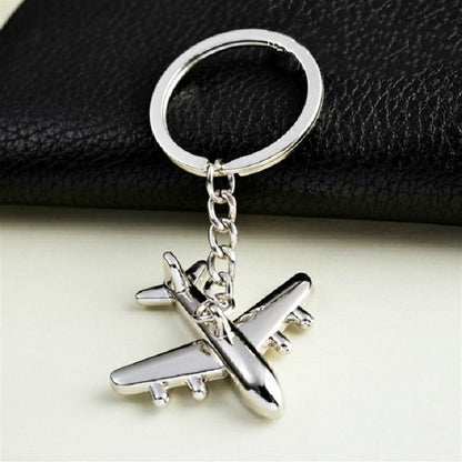 2 PCS Creative Stereo Plane Metal Keychain Bag Pendant Souvenir, Specification:4 × 4 cm(Silver Small Plane) by buy2fix