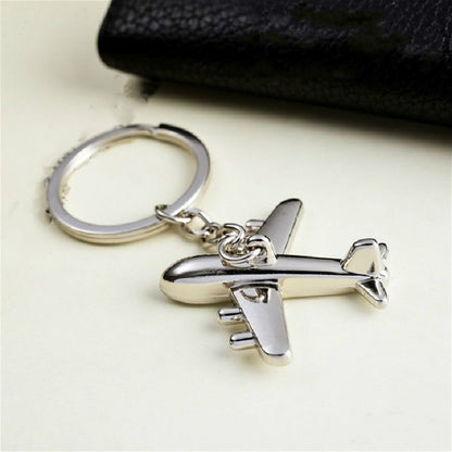 2 PCS Creative Stereo Plane Metal Keychain Bag Pendant Souvenir, Specification:4 × 4 cm(Silver Small Plane) by buy2fix