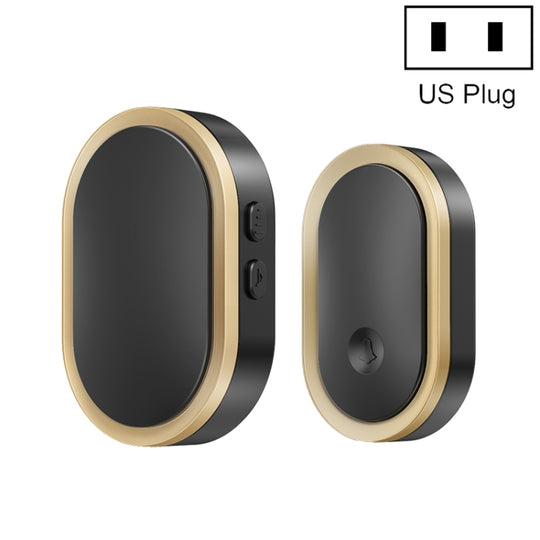 CACAZI A99 Home Smart Remote Control Doorbell Elderly Pager, Style:US Plug(Black Gold)