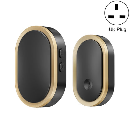 CACAZI A99 Home Smart Remote Control Doorbell Elderly Pager, Style:UK Plug(Black Gold) - Wireless Doorbell by CACAZI | Online Shopping UK | buy2fix