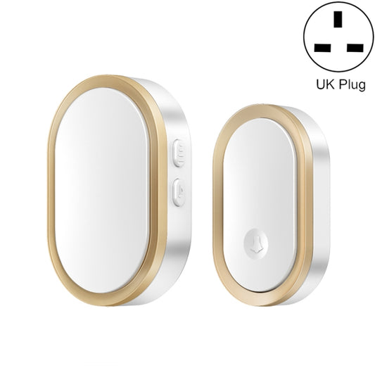 CACAZI A99 Home Smart Remote Control Doorbell Elderly Pager, Style:UK Plug(Golden) - Wireless Doorbell by CACAZI | Online Shopping UK | buy2fix