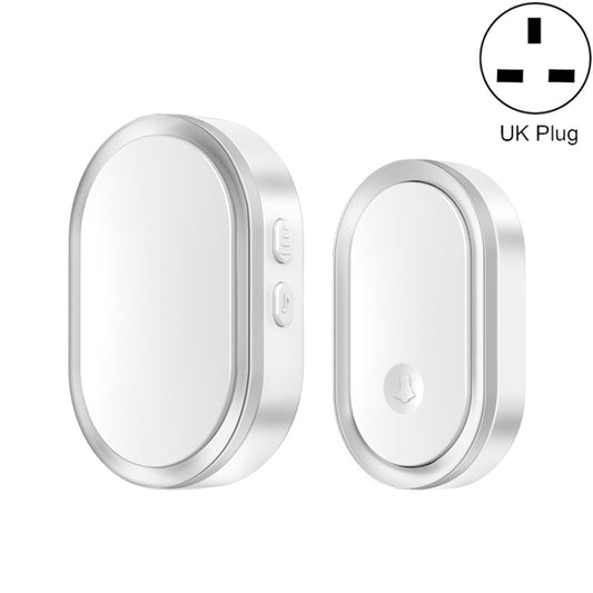 CACAZI A99 Home Smart Remote Control Doorbell Elderly Pager, Style:UK Plug(Silver) - Wireless Doorbell by CACAZI | Online Shopping UK | buy2fix