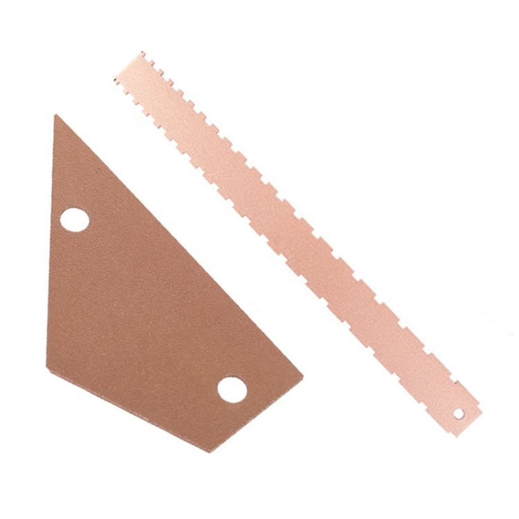 GNR1 Aluminium Measurement Bass Guitar Neck Ruler, Colour:Gold + Leveling Ruler by buy2fix