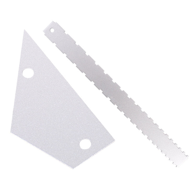 GNR1 Aluminium Measurement Bass Guitar Neck Ruler, Colour:Silver + Leveling Ruler by buy2fix
