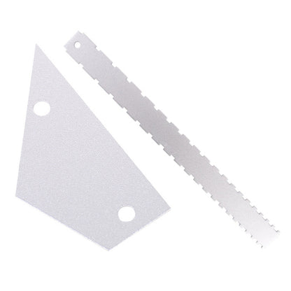 GNR1 Aluminium Measurement Bass Guitar Neck Ruler, Colour:Silver + Leveling Ruler by buy2fix