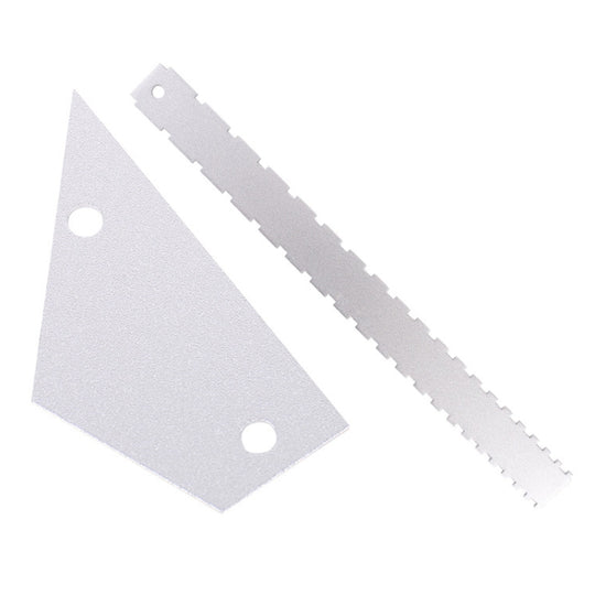 GNR1 Aluminium Measurement Bass Guitar Neck Ruler, Colour:Silver + Leveling Ruler