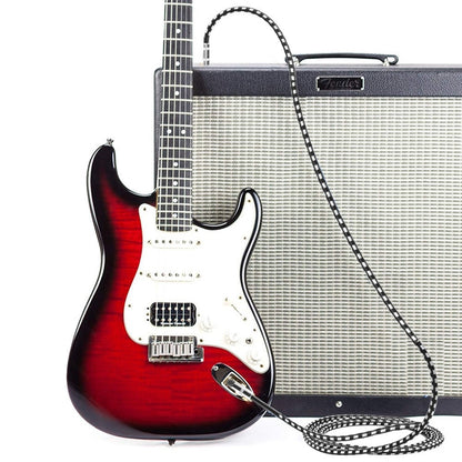 1m 2 Elbow Head 6.35mm Guitar Cable Oxygen-Free Copper Core TS Large Two-core Cable by buy2fix