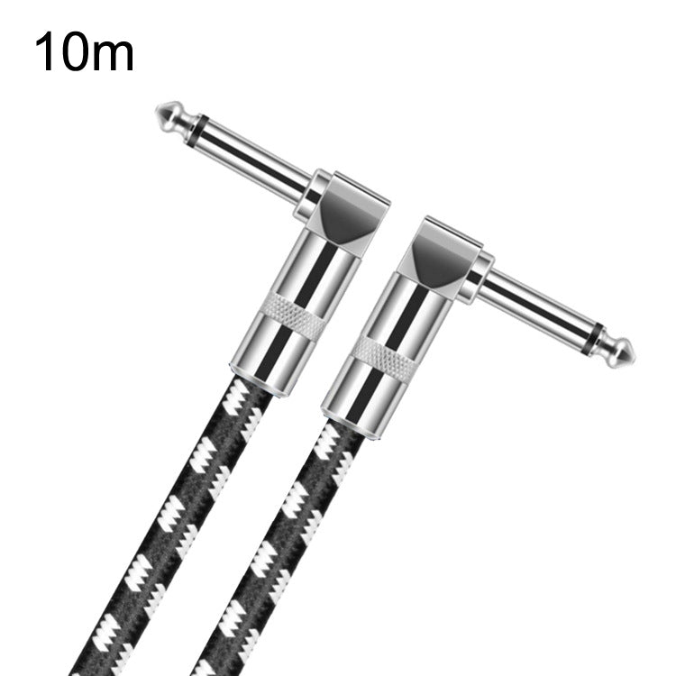 10m 2 Elbow Head 6.35mm Guitar Cable Oxygen-Free Copper Core TS Large Two-core Cable by buy2fix