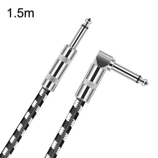 1.5m 1 Straight Head +1 Elbow Head 6.35mm Guitar Cable Oxygen-Free Copper Core TS Large Two-core Cable - Microphone Audio Cable & Connector by buy2fix | Online Shopping UK | buy2fix