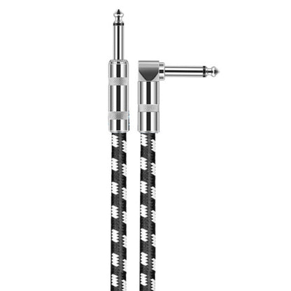 5m 1 Straight Head +1 Elbow Head 6.35mm Guitar Cable Oxygen-Free Copper Core TS Large Two-core Cable by buy2fix