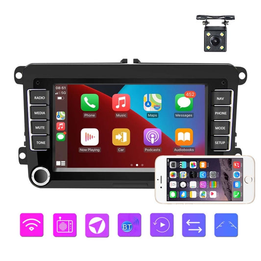 A3040 For Volkswagen 7-inch 2+32G Android Car Navigation Central Control Large Screen Player With Wireless CarPlay, Style:Standard+4Lights Camera - Car MP3 & MP4 & MP5 by buy2fix | Online Shopping UK | buy2fix