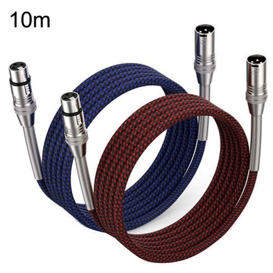 2pcs LHD010 Caron Male To Female XLR Dual Card Microphone Cable Audio Cable 10m(Red + Blue) - Microphone Audio Cable & Connector by buy2fix | Online Shopping UK | buy2fix