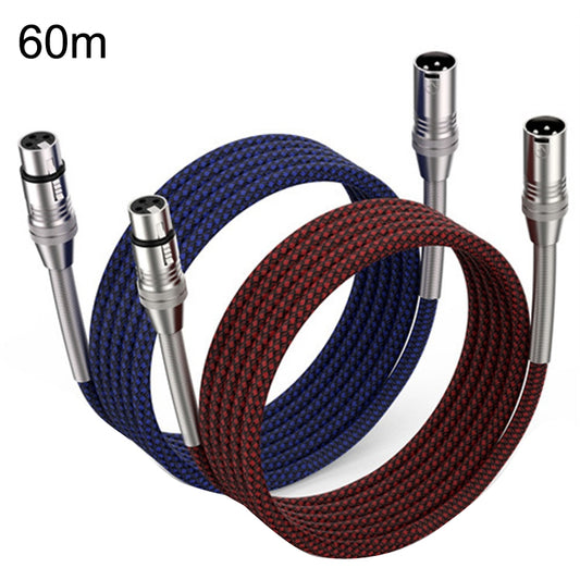 2pcs LHD010 Caron Male To Female XLR Dual Card Microphone Cable Audio Cable 60m(Red + Blue) - Microphone Audio Cable & Connector by buy2fix | Online Shopping UK | buy2fix